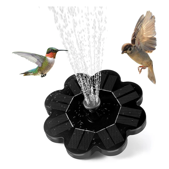 Solar Water Fountain for Bird Bath - OMWAY Solar Powered Garden Water Feature - Floating Solar Power Fountain for Outdoors Pond Pool - Ref. #1234