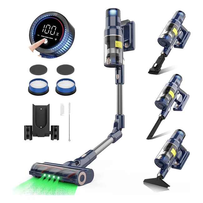 Aspirateur Balai sans fil Vicsonic S7 - 480W/30kPa - Jusqu'à 65 min d'autonomie - Écran Tactile - Bleu Foncé