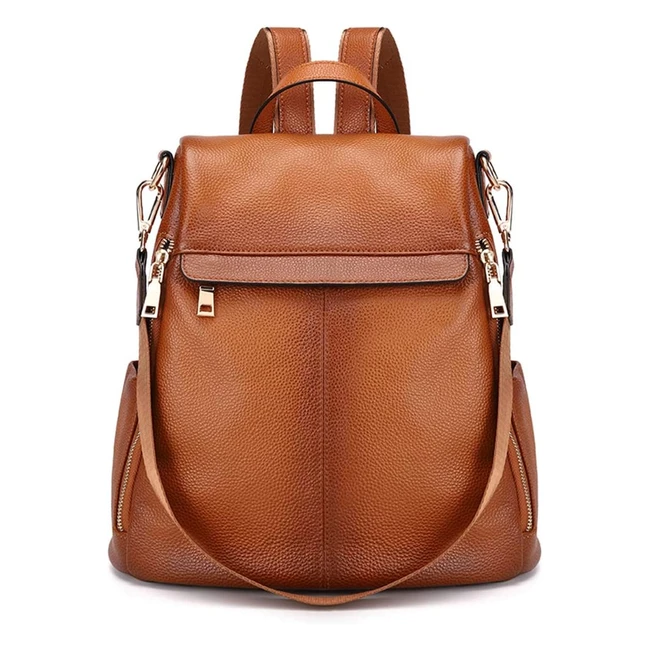 Kattee Women's Leather Backpack - Anti-Theft Rucksack for 11in Tablets