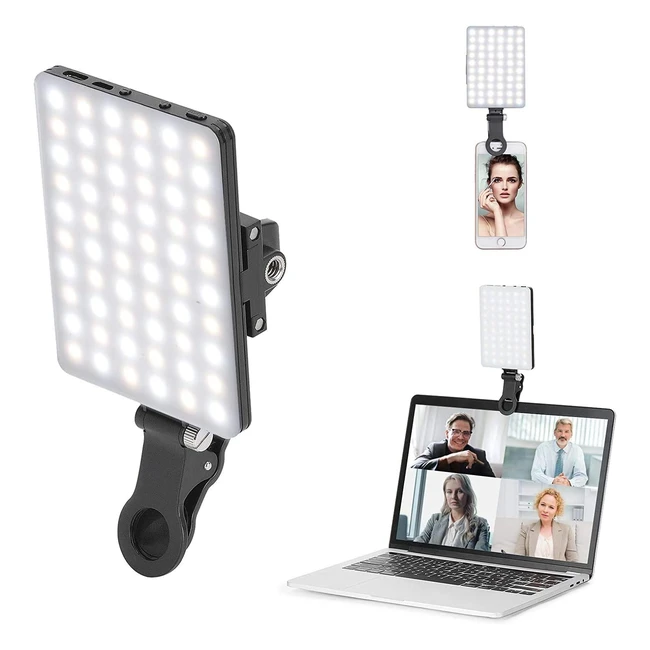 Newmowa 60 LED Video Light - 3 Modes d'éclairage et 10 Niveaux de Luminosité - Portable pour Phone, iPhone, Android, iPad, Laptop