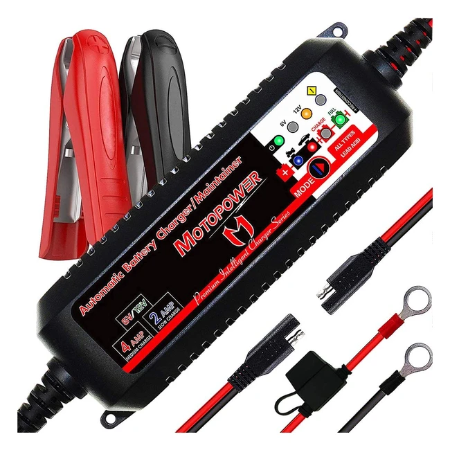 Caricabatterie Motopower MP00207 6V 12V 4Amp intelligente e automatico con modalità di recupero