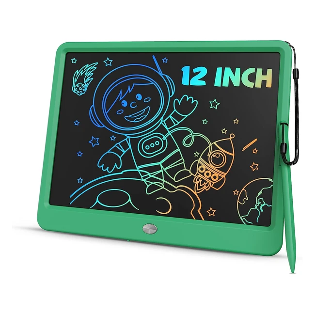Tavoletta Grafica LCD 12 Pollici Tekfun - Lavagnetta Cancellabile per Bambini e Adulti - Compleanno Regali Natale per Ragazzi e Ragazze - Verde