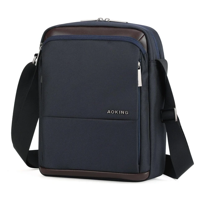 Sac Bandoulière Homme Vinbagge 79 en Nylon - Sacoche Messenger Bag pour Travail et Scolaire Noir