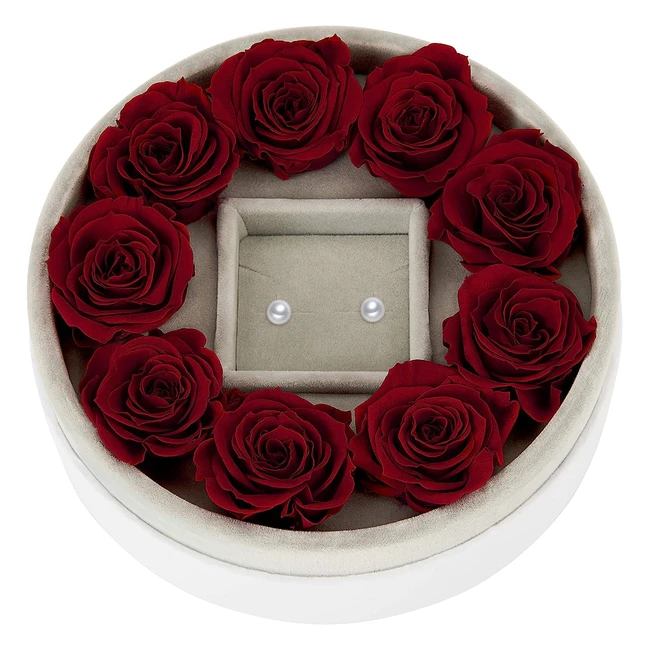Mia Milano Rosen mit Schmuck in Geschenkbox fr Damen - 925 Echtsilber Ohrsteck