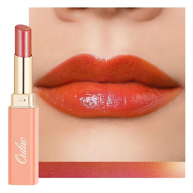 Rouge à lèvres chatoyant et baume à lèvres Oulac 2 en 1 - Hydratation longue durée - Vegan - Soin nourrissant pour les lèvres - 22g S01