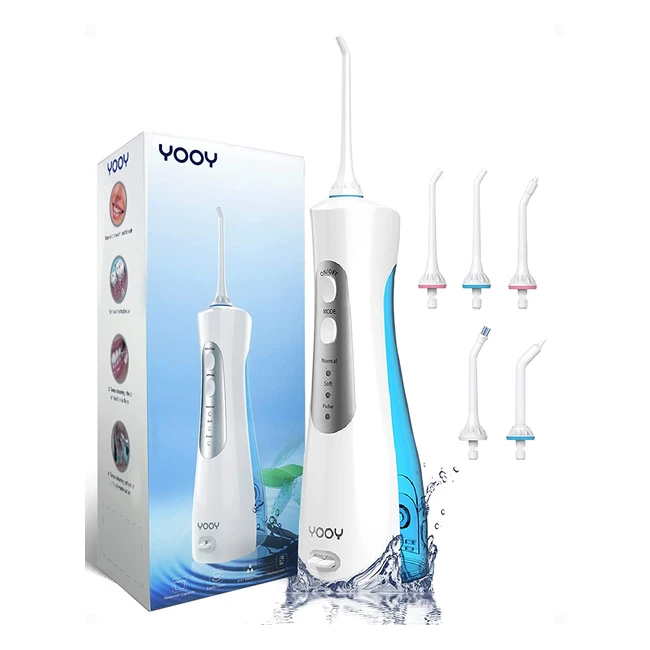 Yooy Cordless Water Flosser - 5 Jet Tips, IPX7 Waterproof, USB Rechargeable