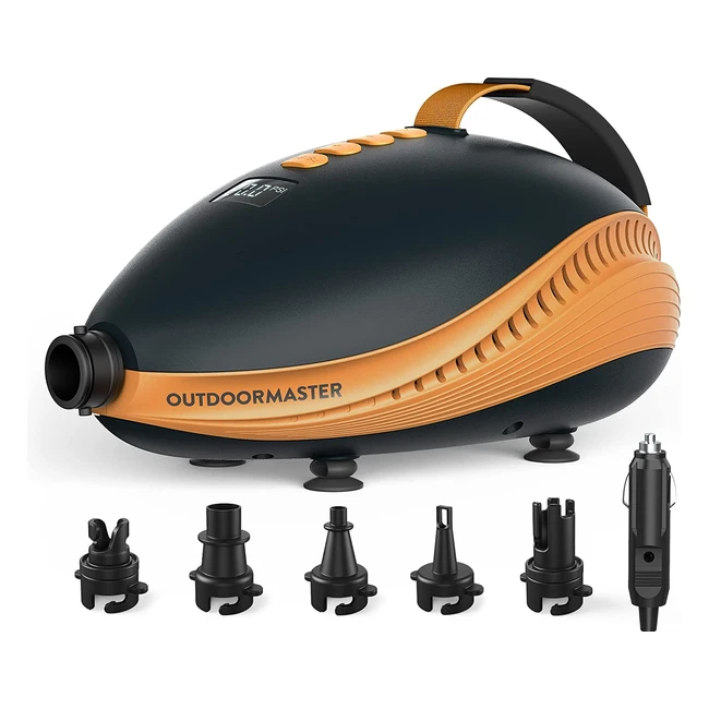 Outdoormaster Dolphin Electric SUP Pump - High Pressure 20 PSI Inflator for Inflatable Stand Up Paddle Boards, Boats, and Water Sports