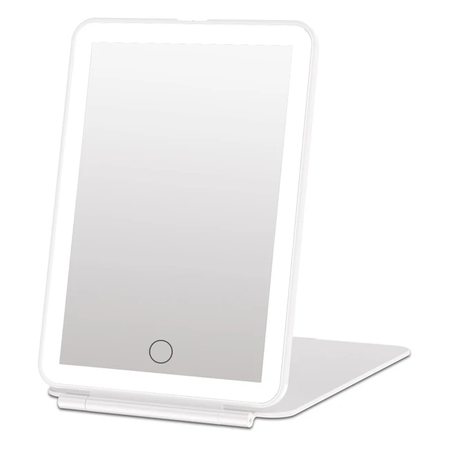 Fascinate LED Travel Makeup Mirror - Rechargeable Portable USB Vanity Mirror with 3 Color 72 LED Lighting - Perfect for Beauty Needs