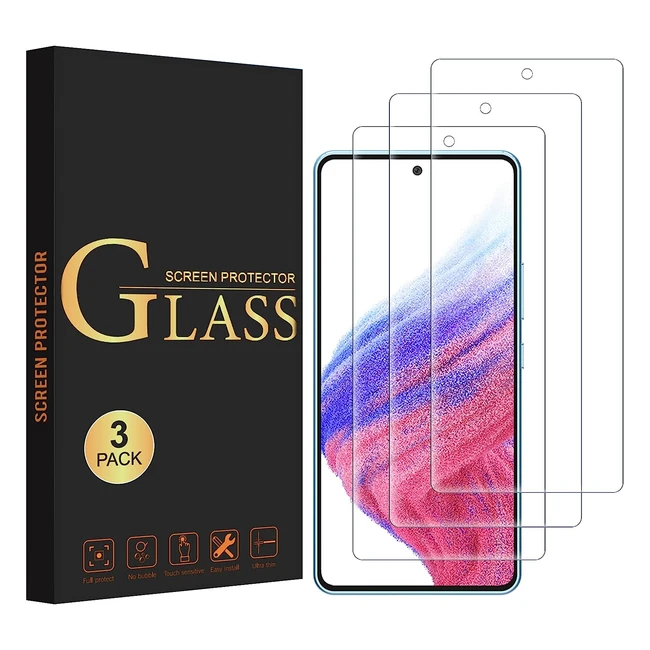 Lot de 3 verres trempés Eono pour Samsung Galaxy A53/A52s/A52 - Protection écran 9H anti-rayures
