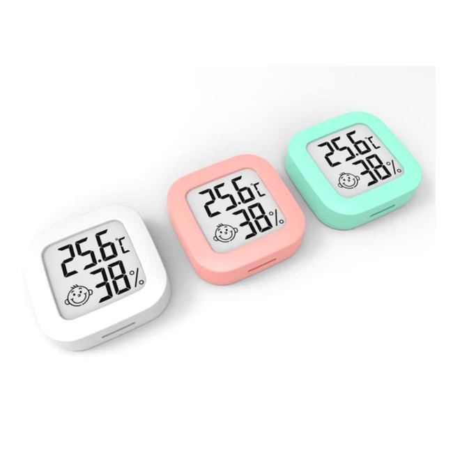 Thermomètre Hygromètre Digital Intérieur - Précision d'Ambiance - Moniteur de Température et Humidité - 3 Pièces
