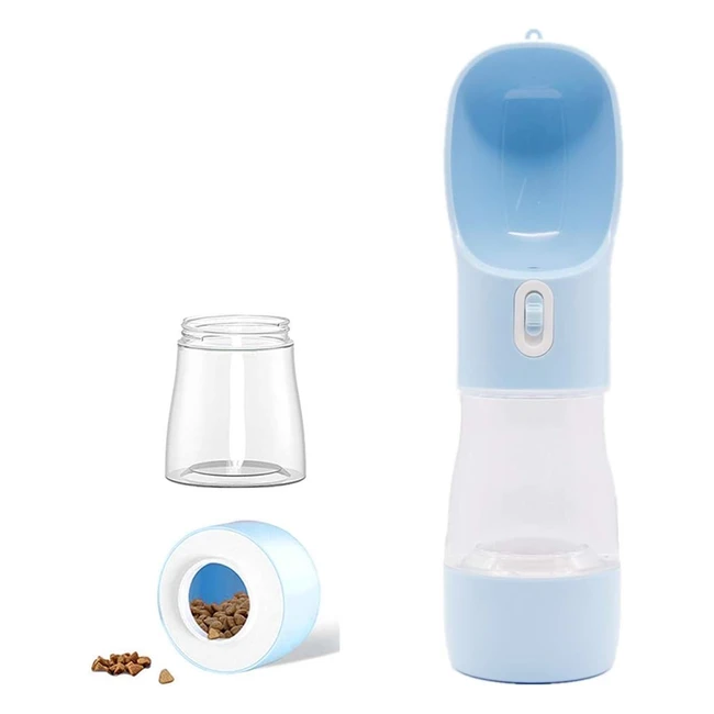 Bouteille d'eau portable pour chien Adirigo - Distributeur d'eau et de nourriture pour chiot, chat et animaux de compagnie - Bleu
