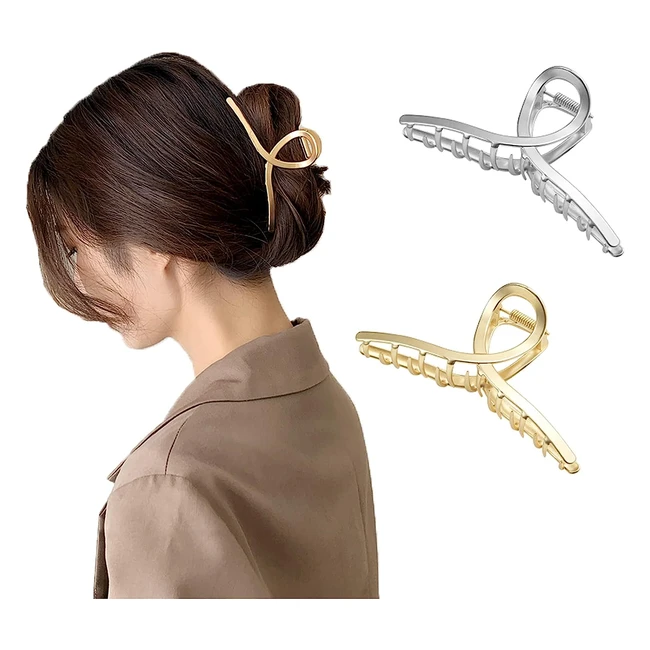 Vintage Hair Clips - Strong Hold Metal Hair Claw Clips for Women and Girls - 2PC