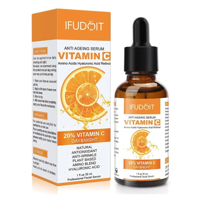 Anti-Aging Vitamin C Serum with Hyaluronic Acid - Brighten, Plump, and Fade Dark Spots - 30ml