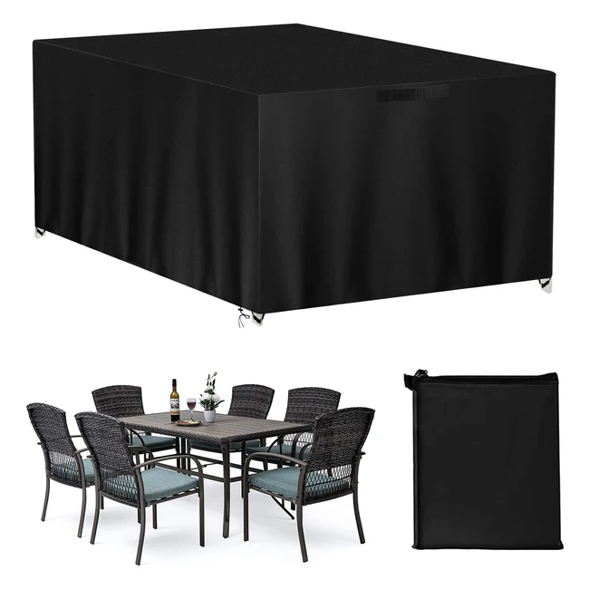 Housse de meubles de jardin Wanocean 420D Oxford imperméable et résistante au vent - 160x130x90cm