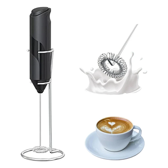 Mousseur à lait électrique Iraxpro - Fouet en acier inoxydable - Alimenté par 2 piles AA - Idéal pour cappuccino, café et chocolat chaud