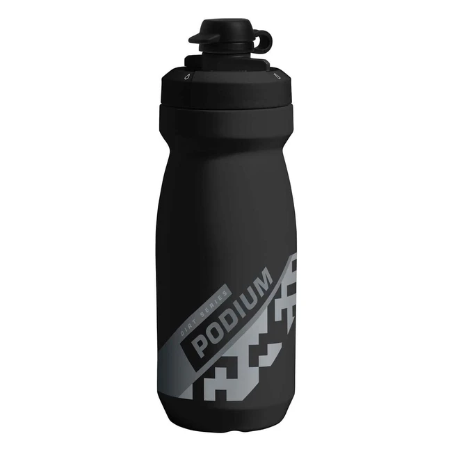 Botella Camelbak Podium Dirt Negra con Diseño Delgado y Tapa de Varias Piezas - Ref. 1234