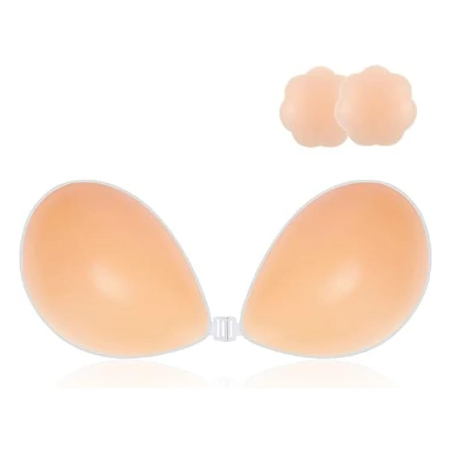 Catofree Push Up Invisible Bra - Backless Strapless Sticky Adhesive Bra for Wome