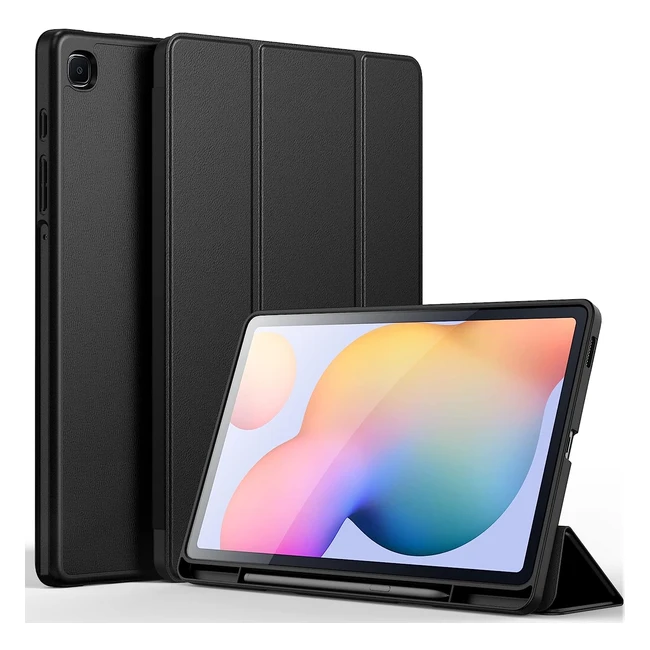 Coque Cacoe pour Samsung Galaxy Tab S6 Lite 2022/2020 - Veille Automatique, TPU Souple Noir
