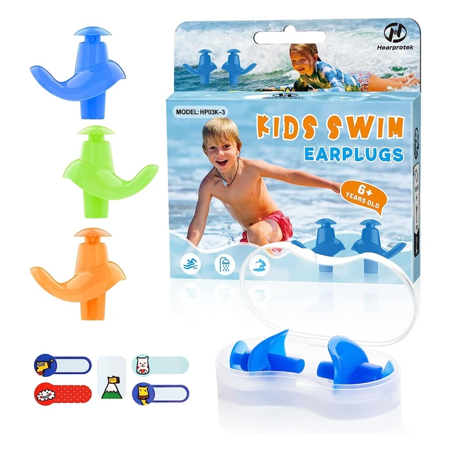 Tappi Orecchie Piscina Bambini HearProtek - 3 Paia Riutilizzabili Impermeabili -