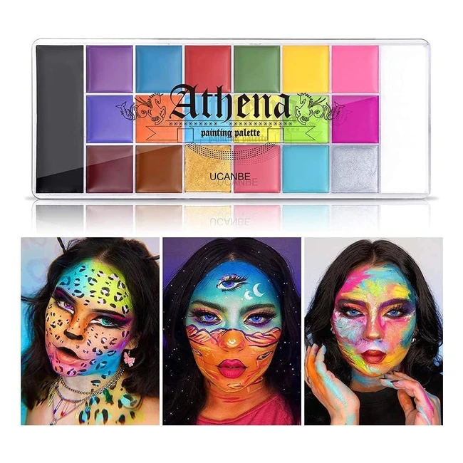 UCANBE Athena Body & Face Paint Oil Palette - 20 Colors Professional Non-Toxic Makeup for Halloween, FX Party, Artist, Fancy Adult Painting