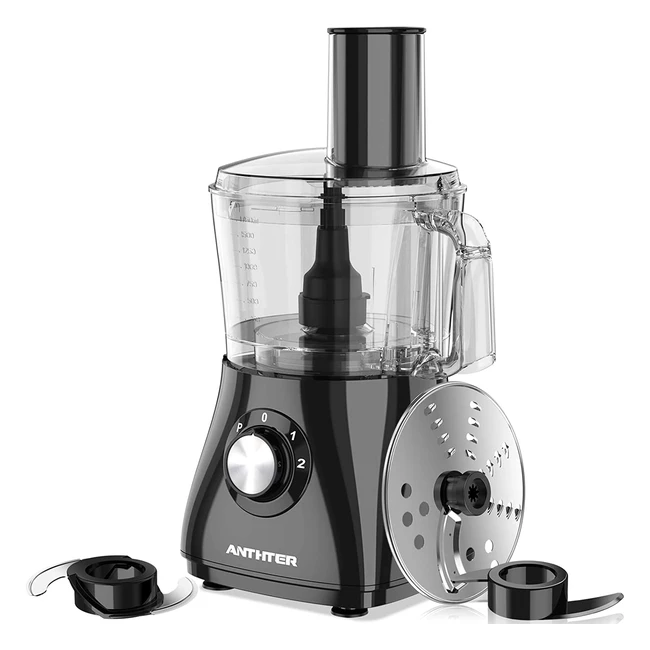 Robot de cuisine multifonction Anthter 15L - Compact et professionnel - 500W/220V - Disque réversible et lames de hachage et de pâte pour le hachage, le tranchage, la boue et la pâte - 2 vitesses
