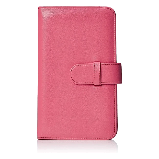 Amazon Basics Wallet Album for 108 Instax Mini Photos - Flamingo Pink | Compact Size for Travel and Everyday Use