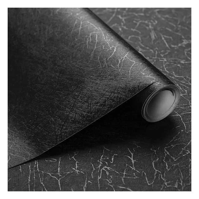 Black Vinyl Wallpaper 30cm x 300cm | Self-Adhesive & Removable | Waterproof & Heat Resistant
