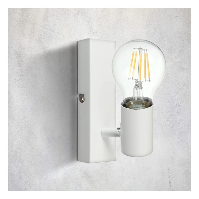 Applique murale orientable Dehobo E27 blanc mat pour salon, cuisine et couloir