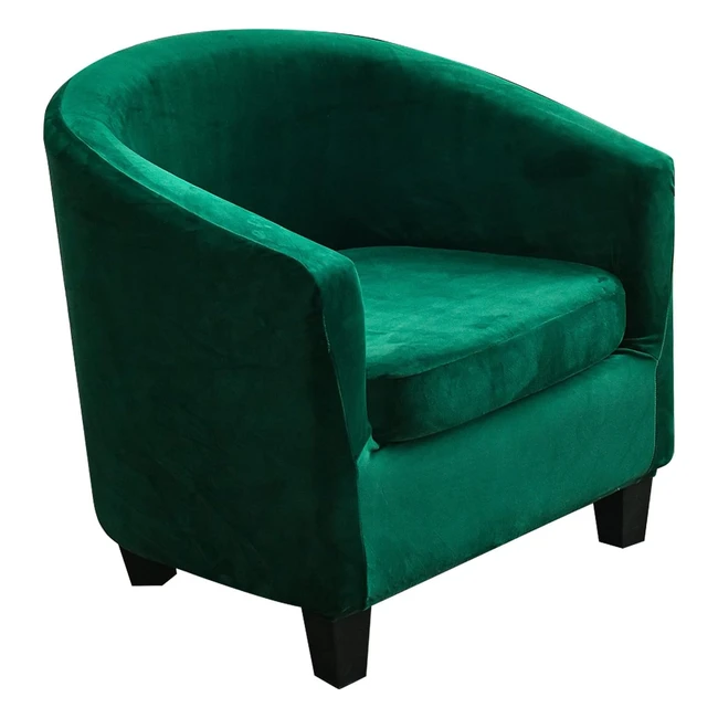 High Stretch Velvet Club Chair Covers - Protect Your Armchair and Sofa - Dark Gr