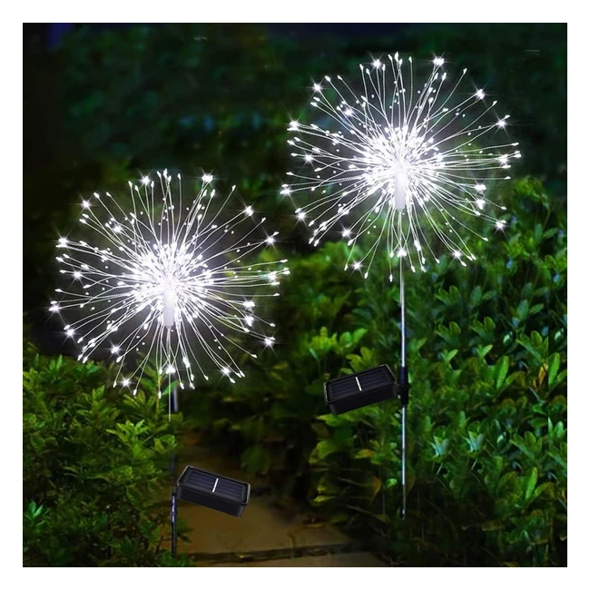 Joycome Firework Solar Garden Lights - 120 LED, 8 Modes, Waterproof, Pathway Decoration
