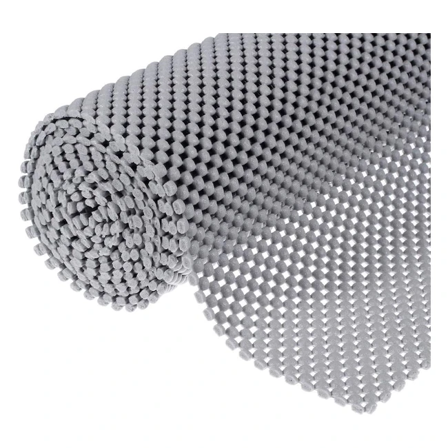 Multipurpose Non-Slip Mat - Durable PVC Grid Pattern - Anti-Slip Liner for Shelves, Drawers, and Floors - Waterproof - Grey - 200x50x03cm