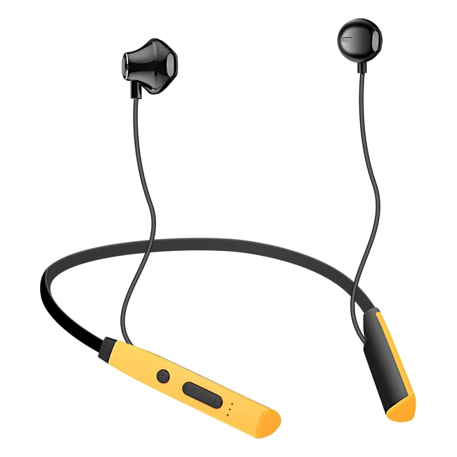 Mas Carney Wireless In-Ear Headphones with Mic, Neckband Sports Earphones for Running Gym Music - 25 Hrs Playtime