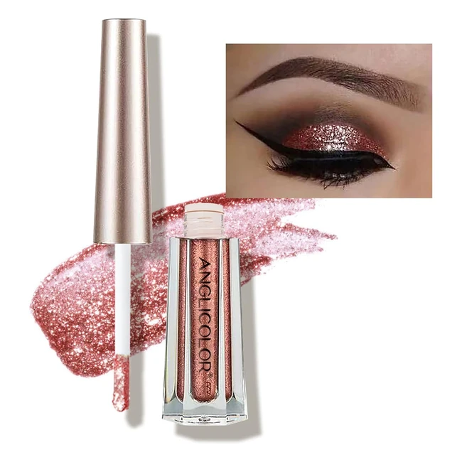 Anglicolor Diamond Glitter Liquid Eyeshadow - Crease Resistant, Long Lasting, and Pigmented - Bronze #03