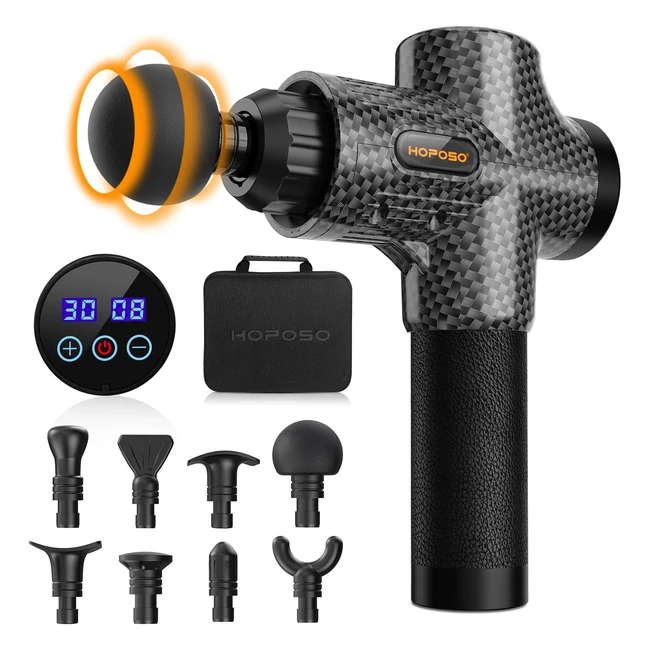 Hoposo Massagepistole - USB-aufladbar tragbar 30 Geschwindigkeiten 8 Massagek