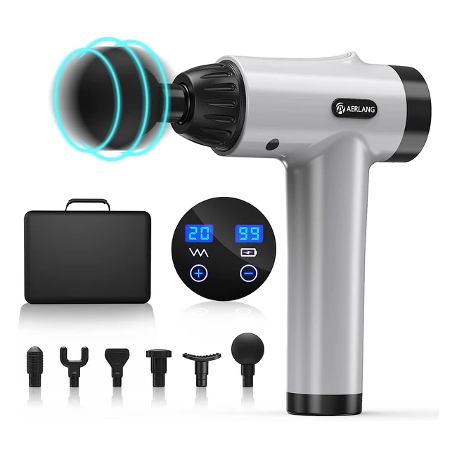 Aerlang Massagepistole - Muskel Massagegert mit 20 Geschwindigkeitsgngen und