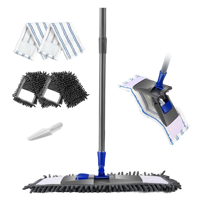 Balai plat microfibre Masthome avec 2 serpillres en microfibre et 2 en chenill