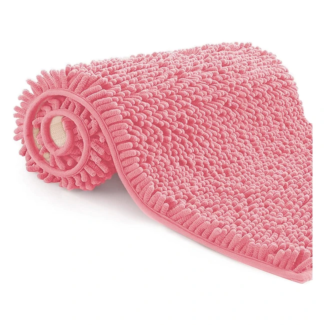Alfombra de baño suave y antideslizante de microfibra - 50x80 cm - Rosa