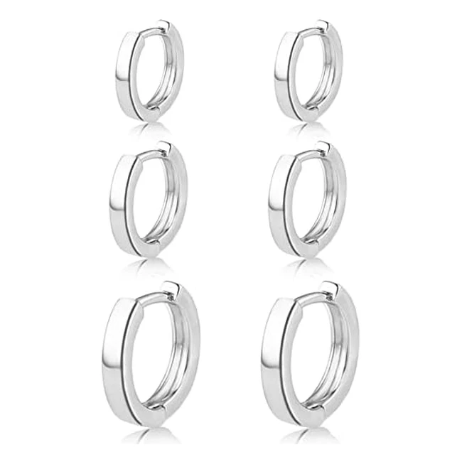 SilverGold Mini Huggie Hoop Earrings Set - Hypoallergenic for Women  Men 6mm 