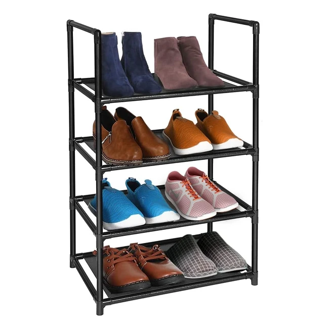 esonstyle 4-Tier Shoe Rack - Lightweight & Sturdy - Holds 68 Pairs - Perfect for Small Spaces