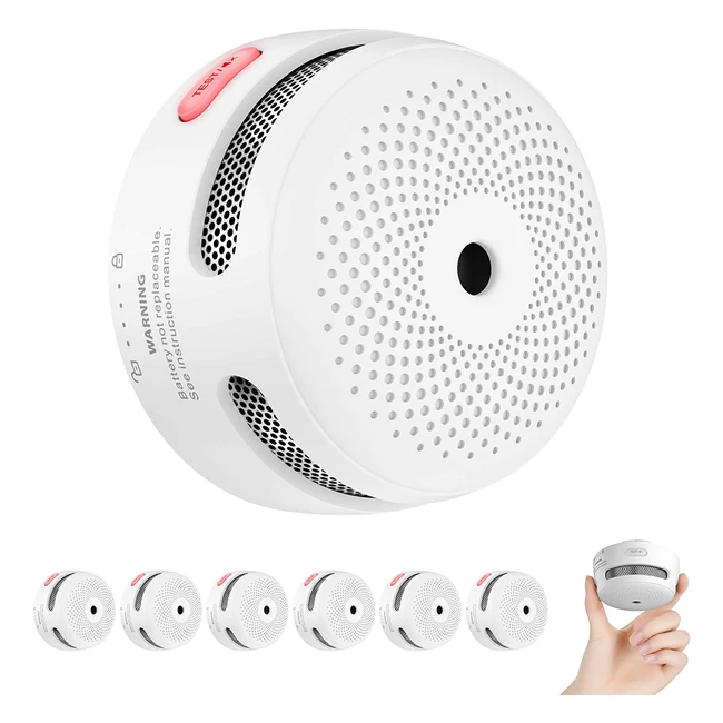 XSENSE Standalonerauchmelder Mini Feuermelder mit 10 Jahren Batterielaufzeit - TV & EN14604 zertifizierter Rauchwarnmelder mit fotoelektrischem Sensor XS01 - 6er Set