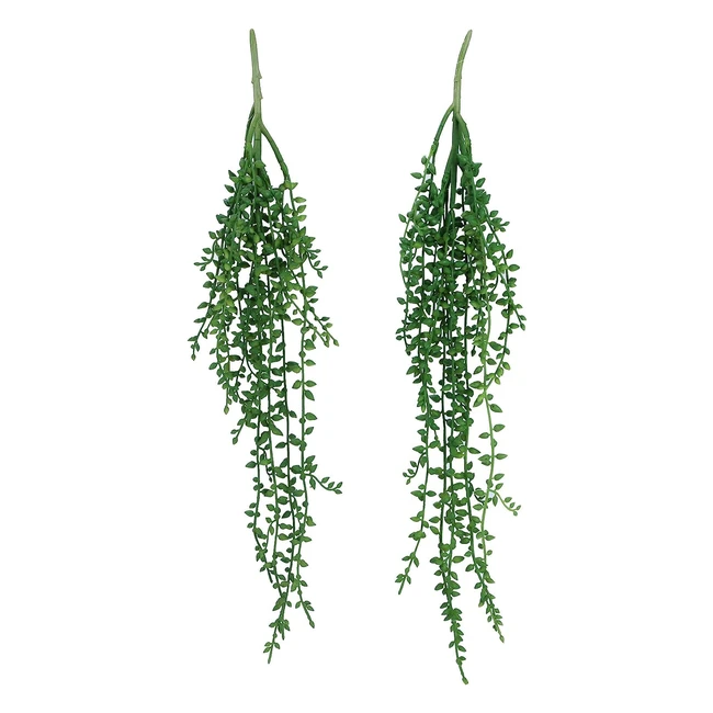 Meneco Artificial Hanging Plants - Faux String of Pearls, 2 Pack, Unpotted, Large - No Watering Needed