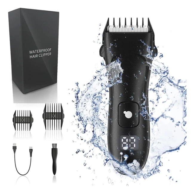 Electric Body Hair Trimmer for Men - Waterproof, USB Rechargeable, Ceramic Blade, Multifunctional Groomer
