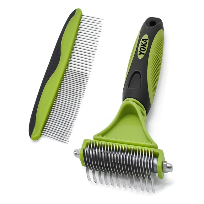 Dog Knot Remover Rake Dematting Comb for Long Hair Pets - Dual Sided 1223 Teeth