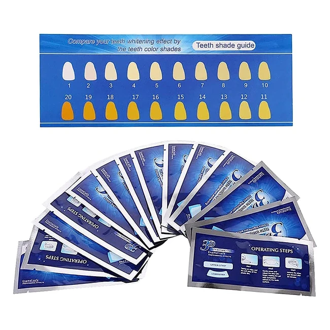 Teeth Whitening Strips - Advanced Double Elastic Gel Kit - 14 pcs, 7 Treatments