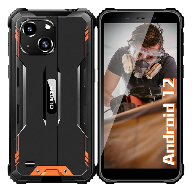 Oukitel WP20 2022 Outdoor Smartphone ohne Vertrag - 593 Display, 6300mAh Akku, Android 12, 4GB RAM, 32GB ROM, 20MP Triple-Kameras, IP68 Wasserdicht, Dual-SIM 4G, Face ID, GPS