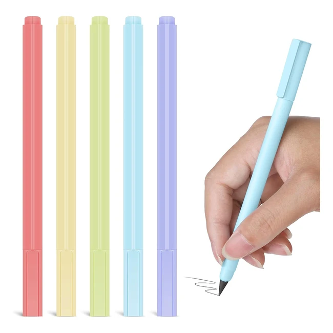 Crayon sans encre portable, lot de 5, écriture durable et écologique
