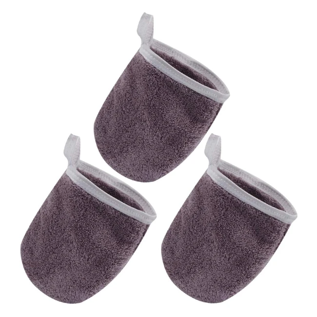 Gants démaquillants lavables en microfibre douce - Lilly Skin 3 pack (violet)