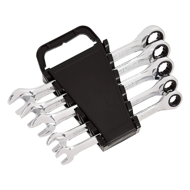 Amazon Basics Ratschen-Schlssel-Set 5-teilig metrisch Chrom-Vanadium-Stahl