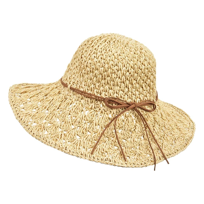 Chapeau de paille pliable anti-UV pour femme - Wilxaw - Idal pour la plage et 