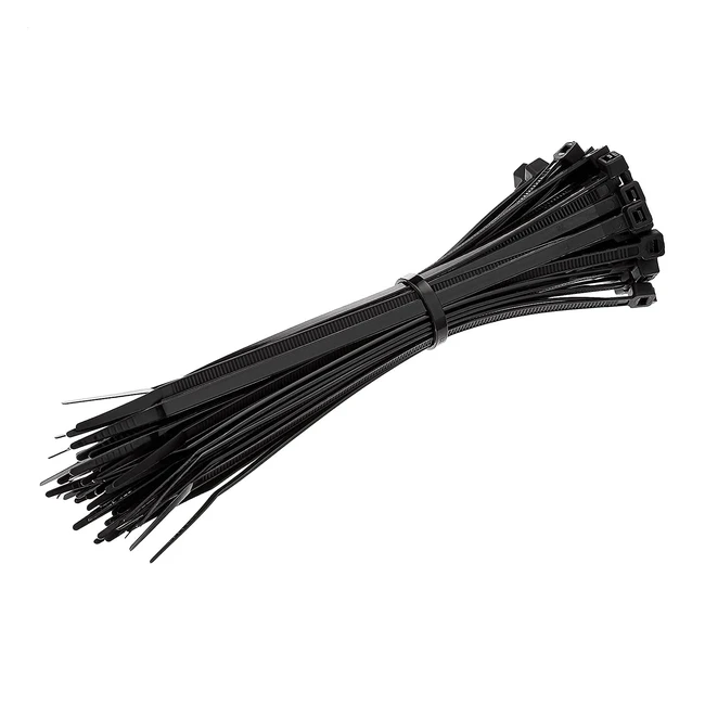 Amazon Basics Kabelbinder 8 Zoll, 200 mm, 200 Stück, schwarz - vielseitig einsetzbar und langlebig